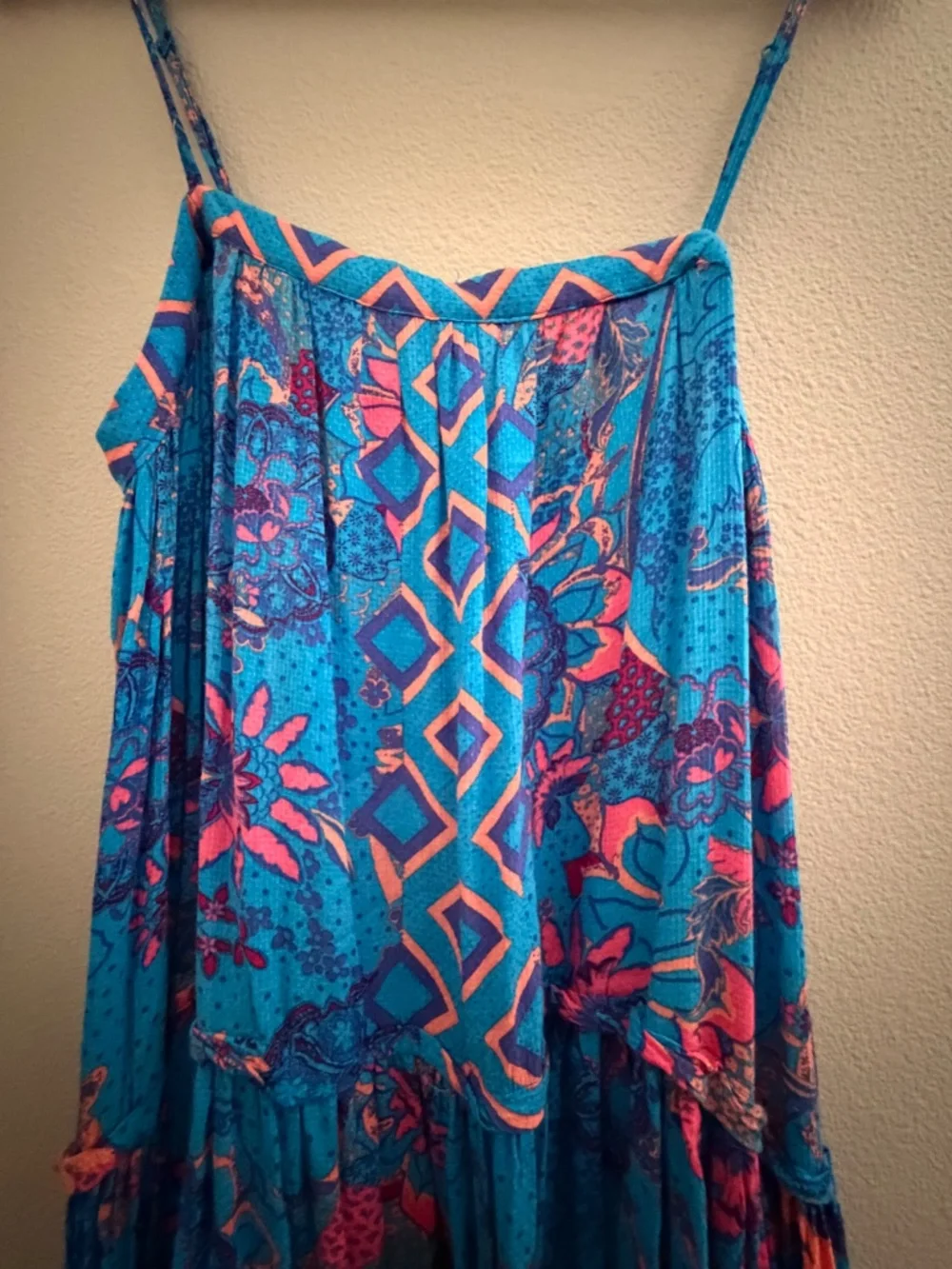Free People Intimately Blue Boho Printed Slip Dress